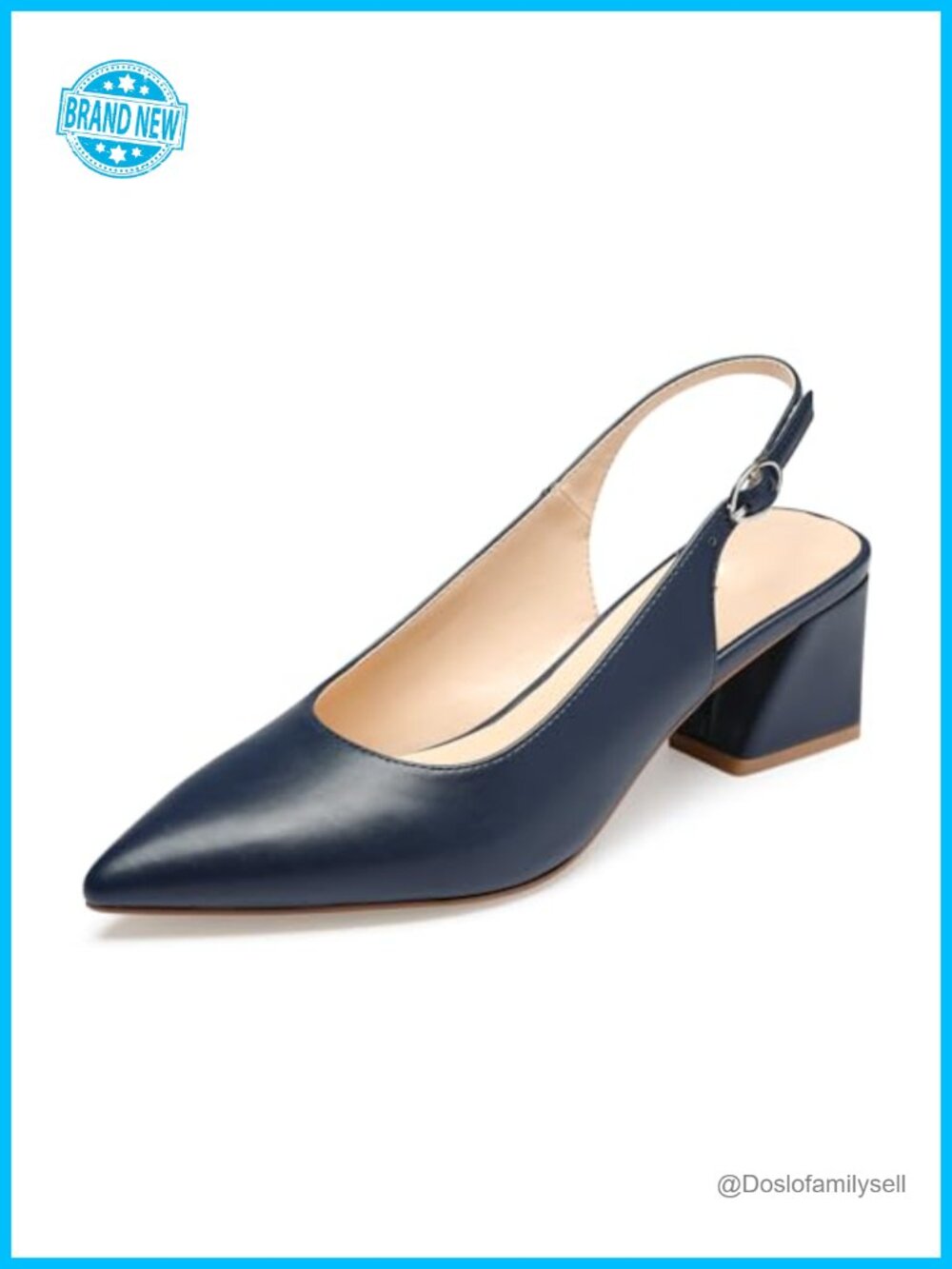 Women's Slingback Closed Toe Block Low Heel Pumps Office Wedding Dress Shoes